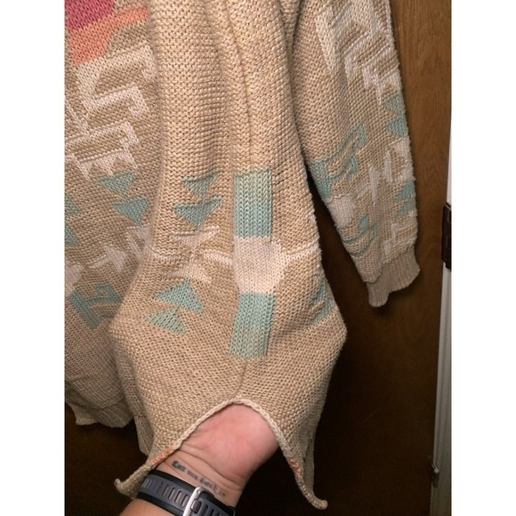 Lauren Ralph Lauren Tan Knit Aztec Southwestern Sweater Size M Western Heavy - Picture 6 of 11